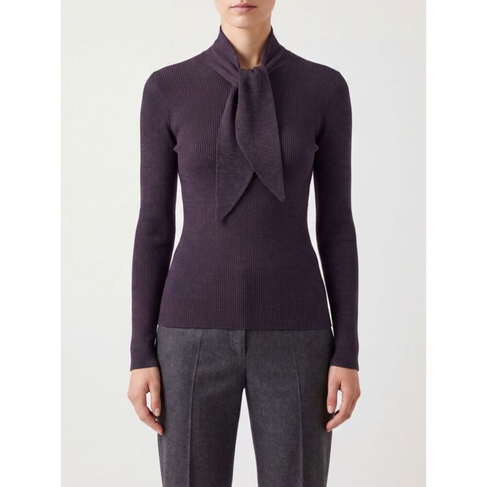 Parosh Women P.A.R.O.S.H. Slim Fit Pure Wool V-Neck Jumper With Scarf Neck